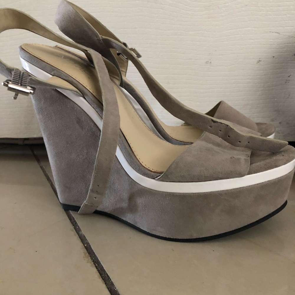 Grey suedes wedges